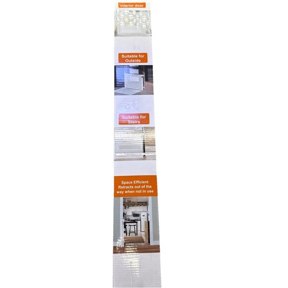 Retractable Baby Gates Extra Wide, Dearlomum Retractable Dog/ Baby Gate 55" Grey - Picture 1 of 16
